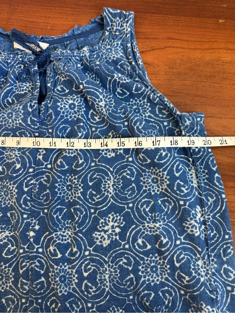 Madewell Indigo Printed Cotton Mini Dress | Size Small - Picture 5 of 8